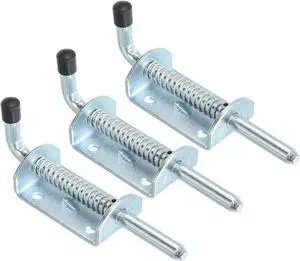 Spring Loaded Latch Pin 5", 3 Pack Iron Security Latch Sliding Barrel Bolt Latch Lock for Gate Door Shed Window