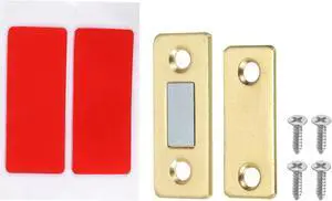 Cabinet Magnetic Catch, 4 Pack Ultra Thin Cabinet Door Catch Adhesive Steel Cabinet Door Magnets for Kitchen Closet Door, Golden