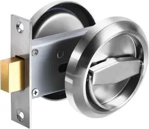 4.8mm Round Recessed Pull Handle Knob, Recessed Pulls Hidden Concealed Handle Knob with Screws for Sliding Door Closet, Silver Tone