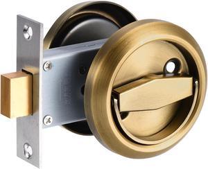 4.8mm Round Recessed Pull Handle Knob, Recessed Pulls Hidden Concealed Handle Knob with Screws for Sliding Door Drawer, Brass