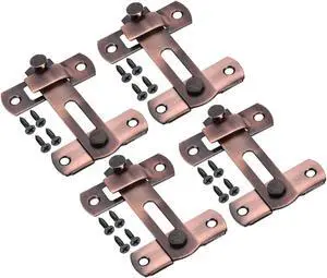 3.9" x 2.8" Door Latch, Large Flip Gate Latch Stainless Steel for Door and Window, Red Bronze Tone