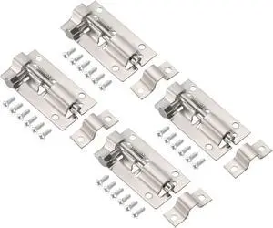 Door Barrel Bolt Latch 2 Inch, 4 Pack Stainless Steel Security Latch Sliding Bolt Latch Lock with Screws for Gate Door Window