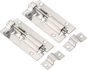 Door Barrel Bolt Latch 3 Inch, 2 Pack Stainless Steel Security Latch Sliding Bolt Latch Lock for Gate Door Window