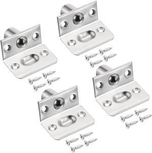 Closet Door Ball Catch, 4 Pack Stainless Steel Ball Latch for Top of Door with Strike Plate Ball Catches Hardware for Interior Doors Cabinet Pantry, Silver