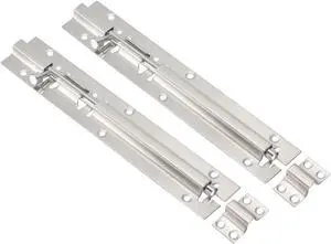 Door Barrel Bolt Latch 8 Inch, 2 Pack Stainless Steel Security Latch Sliding Bolt Latch Lock for Gate Door Window