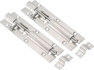 Door Barrel Bolt Latch 5 Inch, 2 Pack Stainless Steel Security Latch Sliding Bolt Latch Lock for Gate Door Window