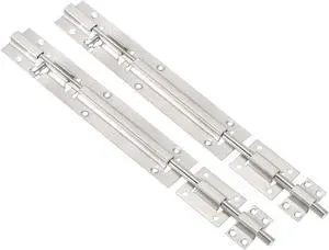 Door Barrel Bolt Latch 12 Inch, 2 Pack Stainless Steel Security Latch Sliding Bolt Latch Lock for Gate Door Window