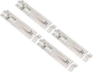 Door Barrel Bolt Latch 6 Inch, 4 Pack Stainless Steel Security Latch Sliding Bolt Latch Lock for Gate Door Window