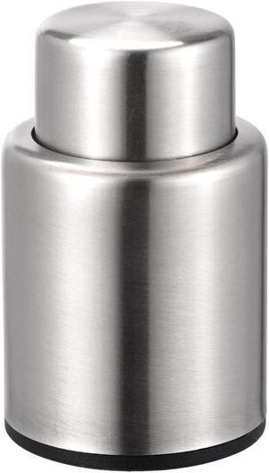 Vacuum Wine Stoppers, Stainless Steel Wine Bottle Stoppers Vacuum Sealed Bottle Caps Suitable for Beer Champagne Wine, Silver