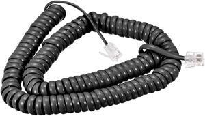 Telephone Handset Cord, 4P4C 13.12 Feet Coiled Landline Phone Handset Cable for Home or Office Black 2 Pack