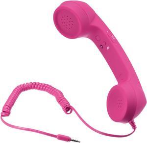 3.5mm Retro Telephone Handset Telephone Receiver for Microphone Speaker Rose Red