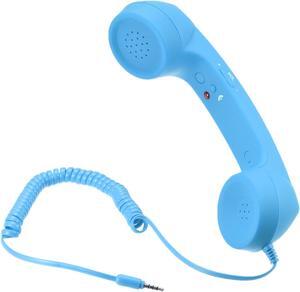 3.5mm Retro Telephone Handset Telephone Receiver for Microphone Speaker Sky Blue