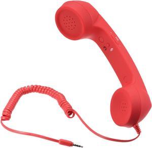 3.5mm Retro Telephone Handset Telephone Receiver for Microphone Speaker Red