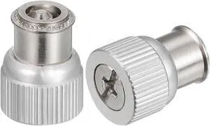 5pcs M4-0.7x5.84mm Computer Case Stainless Steel Thumbscrews, PF11 Knurled Head Spring Loaded Self-Clinching Panel Fasteners for PC Computer Case, Silver White