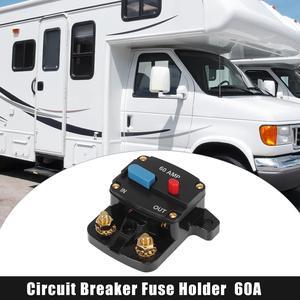 DC 12V- 42V 60Amp Inverter Circuit Breaker Audio Inline Fuse Holder Protector for Car Truck Boat RV
