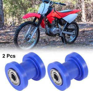 2 Pcs 8mm Chain Tensioner Roller Slider Pulley Wheel Idler for Motorcycles Blue
