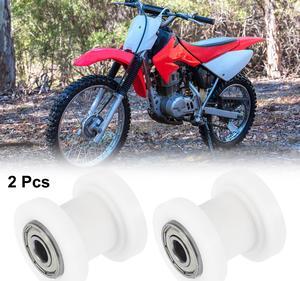 2 Pcs 8mm Chain Tensioner Roller Slider Pulley Wheel Idler for Motorcycles Dirt Pit Bike White