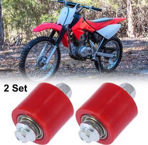 2 Set 8mm Motorcycle Chain Pulley Roller Slider Wheel Guide for Street Bike ATVs Red
