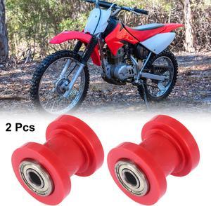 2 Pcs 8mm Chain Tensioner Roller Slider Pulley Wheel Idler for Motorcycles Dirt Pit Bike Red