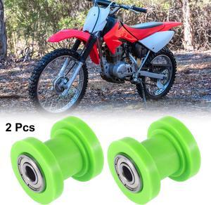 2 Pcs 8mm Chain Tensioner Roller Slider Pulley Wheel Idler for Motorcycles Dirt Pit Bike Green