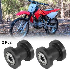 2 Pcs 8mm Chain Tensioner Roller Slider Pulley Wheel Idler for Motorcycles Dirt Pit Bike Black