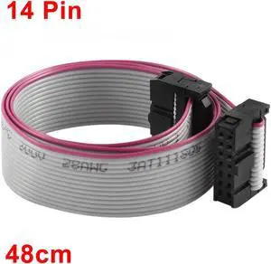 2.54mm Pitch 2x14P 14 Pin 14 Wire Female to Female IDC Flat Ribbon Cable 48cm