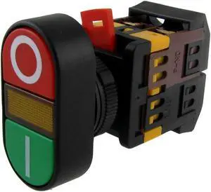 AC 220V Indicator Light ON OFF START STOP Red Green Momentary Push Button Switch
