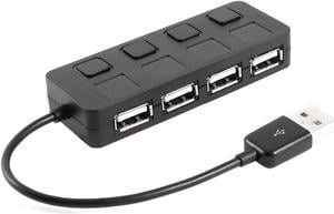 Unique Bargains Hi-speed 4 Port Wired ON/OFF External USB 2.0 Hub Adapter for Laptop PC