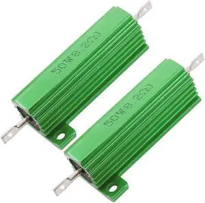 Unique Bargains 2 Pcs Green 50W Watt 8.2 Ohm 5% Aluminum Shell Wire Wound Resistors