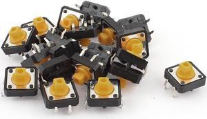 Unique Bargains 20 Pcs 12x12x8mm 4 Pin DPST Momentary Micro Mini Push Button Switch