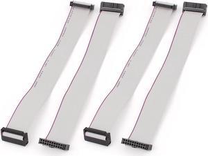 Unique Bargains 4pcs IDC 20-Pin Hard Drive Flat Ribbon Cable Extension Wire 20cm for Motherboard