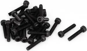 M4 x 20mm 12.9 Alloy Steel Machine Bolt Hex Socket Head Cap Screws Black 30pcs