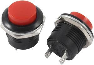 AC 125V/6A 250V/3A Red Momentary ON/OFF Push Button Switch R13-507 2 Pcs