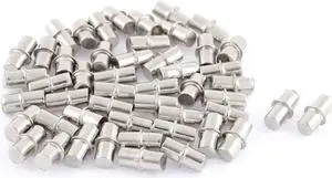 Unique Bargains 6mm x 14mm Furniture Cupboard Hardware Metal Shelf Support Pins 50 Pcs