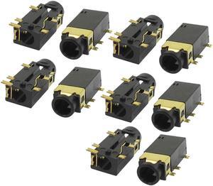 10 Pcs Audio 3.5mm 6 Pin Stereo Jack Panel Mount PCB Connector Black