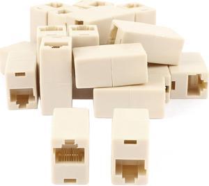Cat5 RJ45 Ethernet LAN Network Cable Extender Joiner Adapter Coupler Beige 20pcs