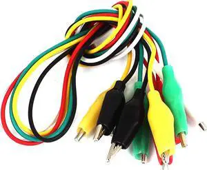 Double-ended Alligator Clip Connector Clamp Test Lead Cable Wire 5Pcs