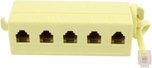 Unique BargainsPlastic Housing Telephone ADSL Modem 6P4C 1 to 5 Line Splitter Filter