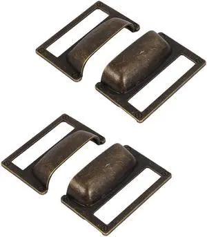 File Drawer Handle Pull Label Tag Name Card Holder Bronze Tone 4pcs