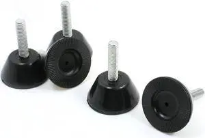 5 Pcs 1.6" Diameter Base 0.31" x 1.2" Thread Leveling Feet Mounts