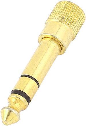 Unique Bargains Audio 6.35mm Male to 3.5mm Female Headphone Stereo Jack Adapter Gold Tone