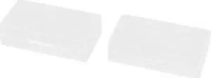2pcs Clear Plastic Rectangle Storage Box Container Holder for 2 x 18650 Battery