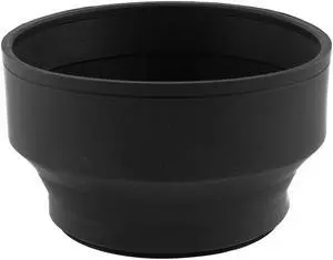 Replacement 3 Way 77mm Screw In Rubber Lens Hood Cover Black