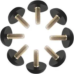 Home Office Adjustable Leveling Foot Glide Black Brass Tone 6mm Thread Dia 8pcs