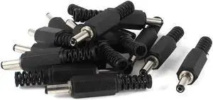 Unique Bargains 15 Pcs Black Plastic Shell 1.3mm x 3.5mm Male DC Power Plug Jack Adapter