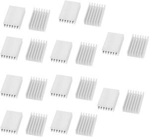 Unique Bargains 20 Pieces Silver Tone 20x14x6mm Rectangle Aluminium Heat Sink Cooling Cooler Fin