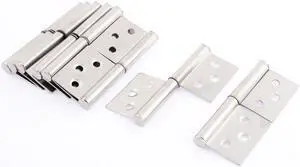 Cupboard Door 360 Degree Rotating Flag Hinges Silver Tone 3 Inch Long 8 Pcs