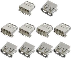 Unique Bargains USB Type A Female Solder Socket Converter Adapter 10 Pcs