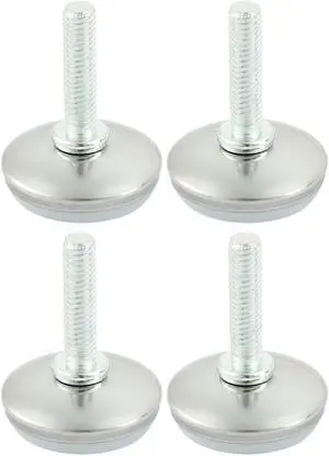 Unique Bargains 4 Pcs M6x18mm Adjustable Thread Screw On Type Furniture Glide Leveling Foot Feet
