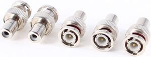 Unique Bargains 5pcs CCTV BNC Male to RCA Female Jack Video Coaxial Cable Connector Coupler